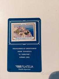 Tessera Filatelica Francobollo Lipari Messina
