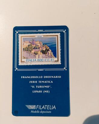 Tessera Filatelica Francobollo Lipari Messina