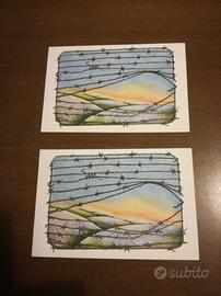 Cartoline disegni a china Augusto Daolio