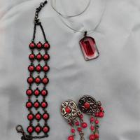 Set Vintage Rosso collana+bracciale+orecchini