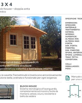 Casette in legno 3x4 spessore 28mm