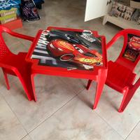 TAVOLO E SEDIE CARS  PER BAMBINI