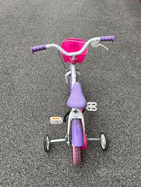 Bicicletta bambina 12” con rotelle e cestino