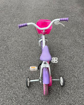 Bicicletta bambina 12” con rotelle e cestino