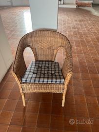 Sedia in vimini naturale