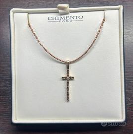 collana con croce Chimento oro rosa