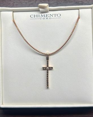 collana con croce Chimento oro rosa