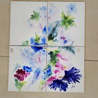 Ricchetti,decoro"Fiori Astratto"con firma,1985