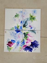 Ricchetti,decoro"Fiori Astratto"con firma,1985