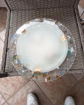 Plafoniera rotonda in vetro decorativo 40 cm
