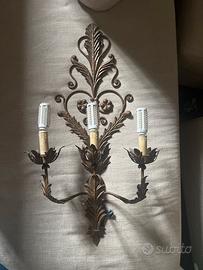 Lampade da parete in ferro battuto bronzo