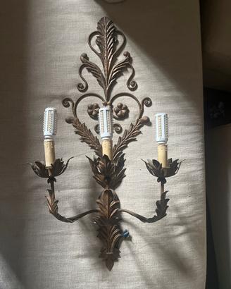Lampade da parete in ferro battuto bronzo
