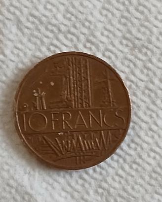 moneta da 10 franchi del 1980