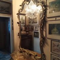 SPECCHIERA E CONSOLLE IN MARMO SICILIANO