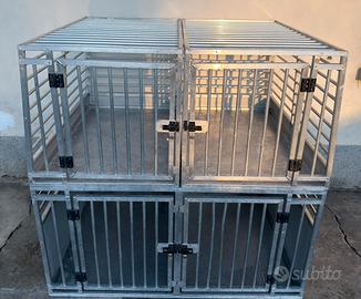 KENNEL TRASPORTO PROFESSIONALE 4 POSTI ALLUMINIO