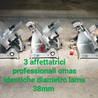 3 affettatrici professionali OMAS lama  38°