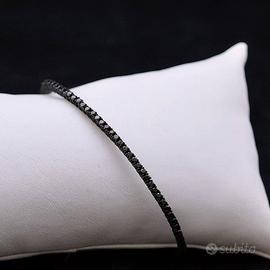 TENNIS SLAVE BRACCIALE ORO NERO 18KT BRILLANTI