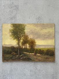 Dipinto olio su tavola Giovanni Pisano 1875-1964