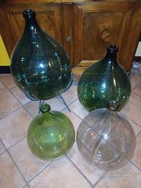 4 damigiane in vetro