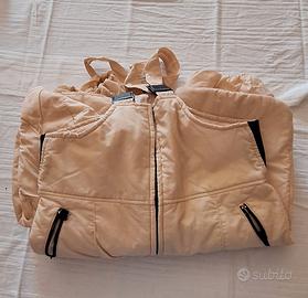 Pantaloni da sci e neve beige con bretelle