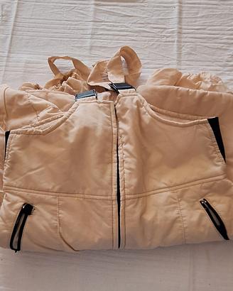 Pantaloni da sci e neve beige con bretelle
