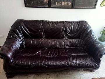 Divano + 2 poltrone vintage in pelle