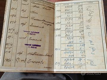 libretto di risparmio d'epoca 