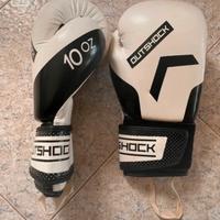 Guantoni da box bianco-nero, 10 OZ, Outshock