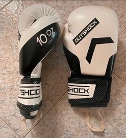 Guantoni da box bianco-nero, 10 OZ, Outshock