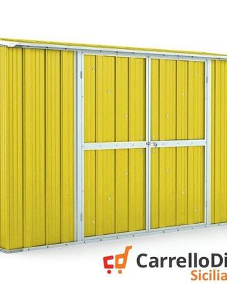 Casetta in lamiera per esterno 307x100cm giallo