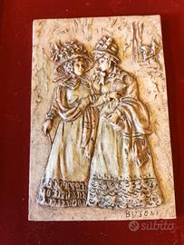 piccolo quadro intage con scultura  busoni