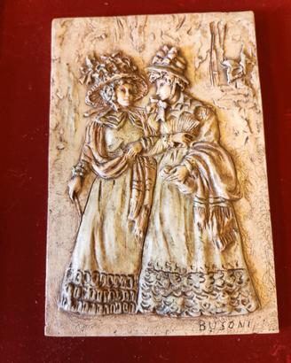 piccolo quadro intage con scultura  busoni