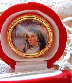 Medaglia Santa Rita da Cascia,cofanetto rosa rossa