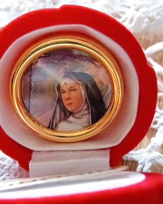 Medaglia Santa Rita da Cascia,cofanetto rosa rossa