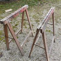 Coppia cavalletti da lavoro in legno