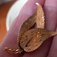 Spilla doppia foglia d'epoca