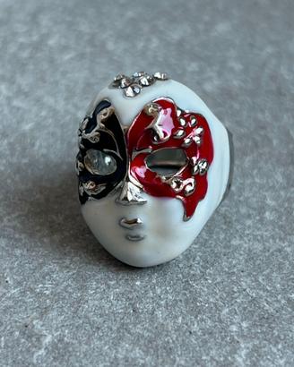 Anello Maschera Veneziana Smaltato