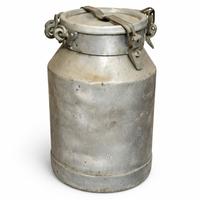 Bidone Latte Vintage in Alluminio 