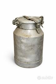 Bidone Latte Vintage in Alluminio 