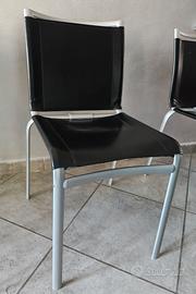 Sedie Bontempi Net in pelle nera x6