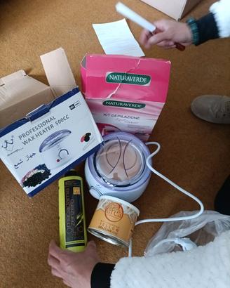 scalda cera per cerette + kit depilazione