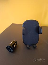 Caricatore e supporto cellulare auto