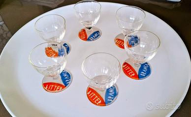 6 bicchierini modernariato logo Bitter Branca
