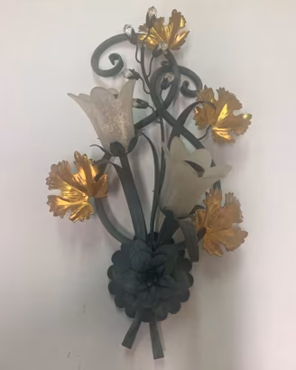 Applique Parete 2 luci stile classico floreale/fio