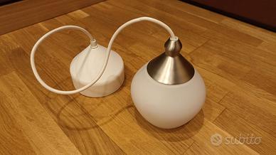 LAMPADARIO a pallina in vetro satinato