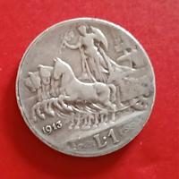 Moneta Argento 1 Lira 1913, non comune