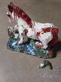 Scultura cavallo in ceramica