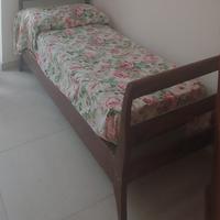 Letto in legno fine '800 con rete e materasso