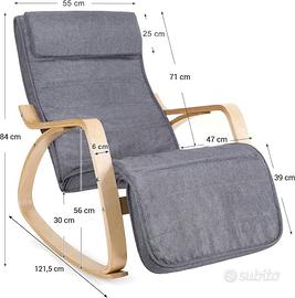 Sedia Poltrona a Dondolo in Legno di Betulla