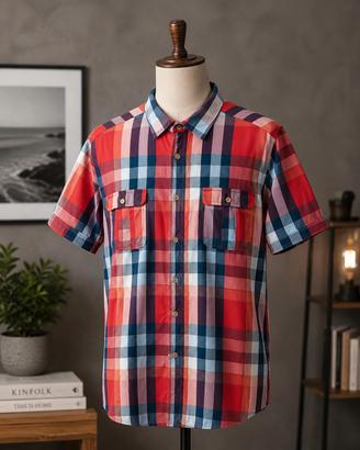 Camicia Angelo Litrico Slim Fit Uomo Quadri Multic